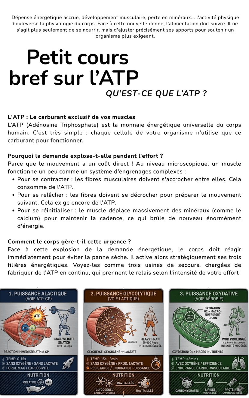 Page ATP : les trois filières énergétiques
